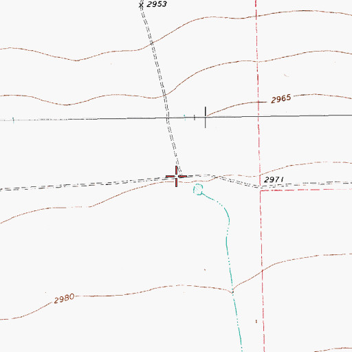 Topographic Map of Hackberry Draw, TX