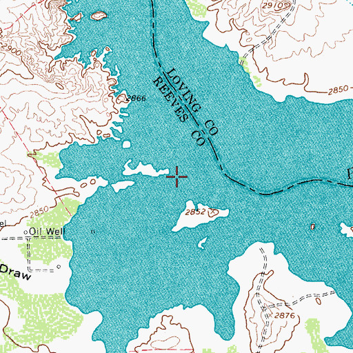 Topographic Map of Hackberry Draw, TX
