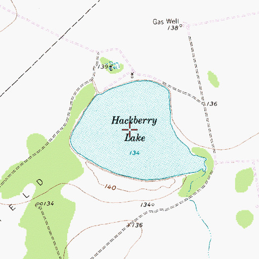 Topographic Map of Hackberry Lake, TX