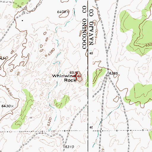 Topographic Map of Whirlwind Rock, AZ
