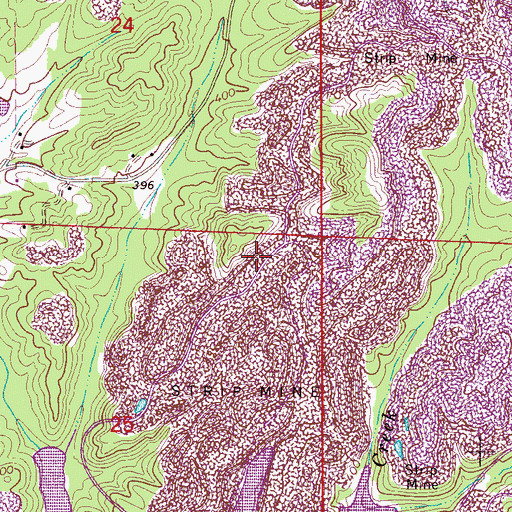Topographic Map of Hyche Mine, AL