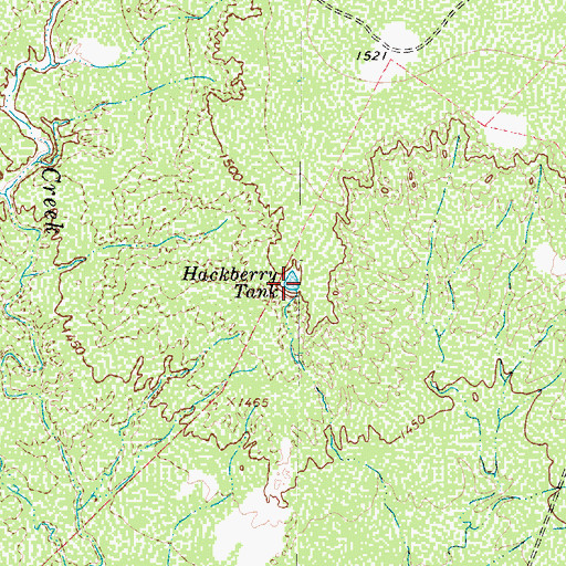 Topographic Map of Hackberry Tank, TX
