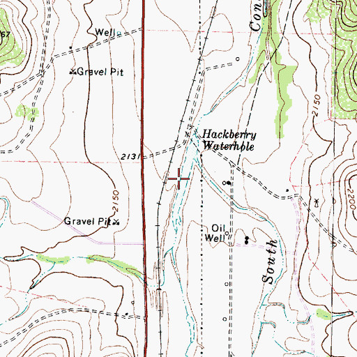 Topographic Map of Hackberry Waterhole, TX