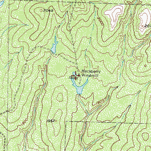 Topographic Map of Hackberry Windmill, TX