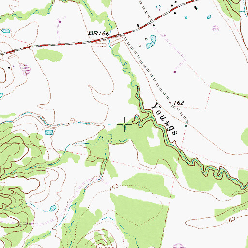Topographic Map of Hackett Branch, TX