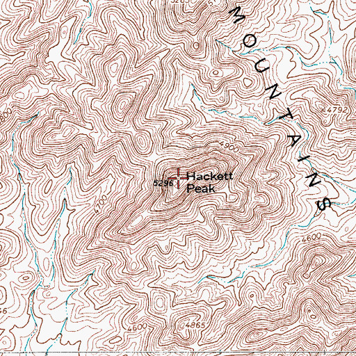 Topographic Map of Hackett Peak, TX