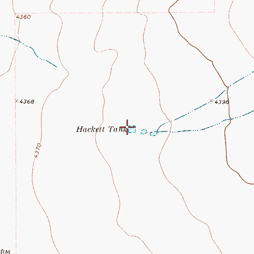 Topographic Map of Hackett Tank, TX