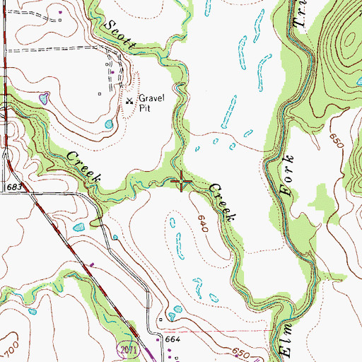 Topographic Map of Hackley Creek, TX