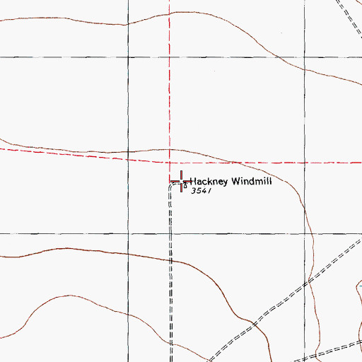 Topographic Map of Hackney Windmill, TX