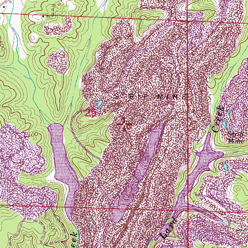 Topographic Map of Herron Mine, AL