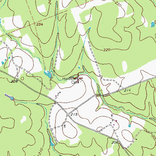 Topographic Map of Haidusek Cemetery, TX