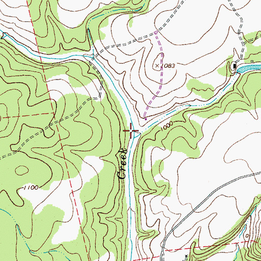 Topographic Map of Hairston Creek, TX