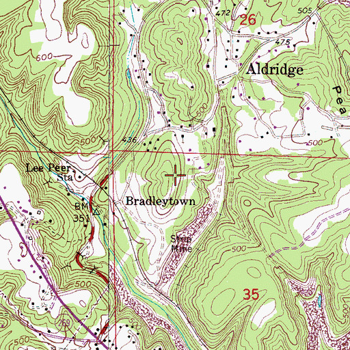 Topographic Map of Drifton Mine, AL