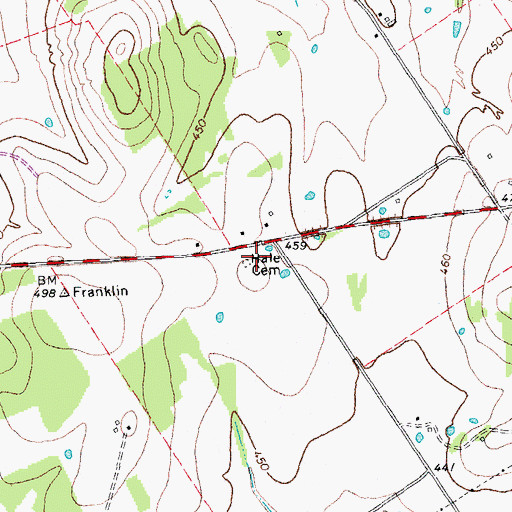 Topographic Map of Hale Cemetery, TX