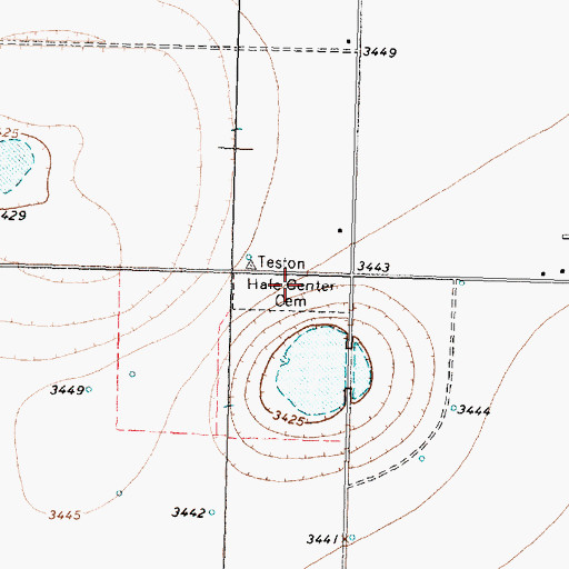 Topographic Map of Hale Center Cemetery, TX