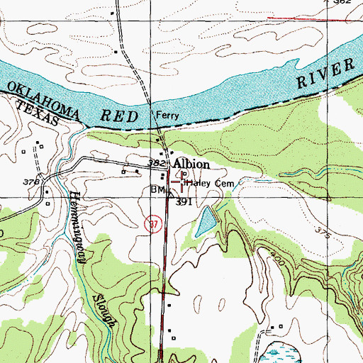 Topographic Map of Haley Cemetery, TX