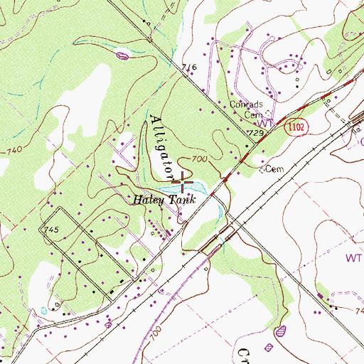 Topographic Map of Haley Tank, TX