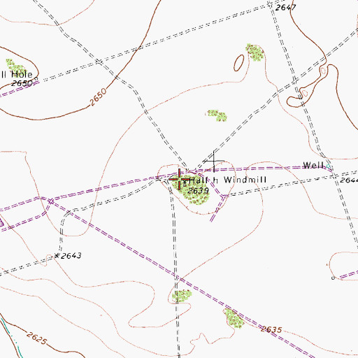 Topographic Map of Half h Windmill, TX