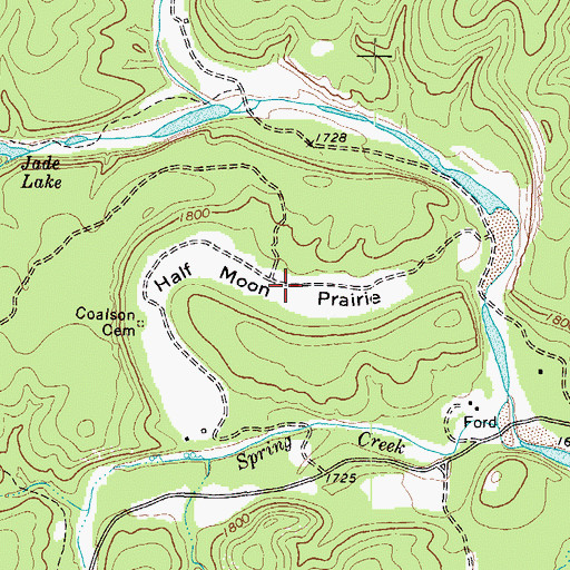 Topographic Map of Half Moon Prairie, TX