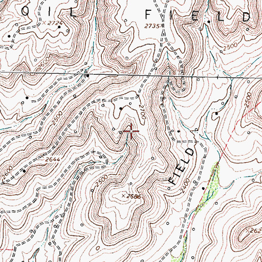 Topographic Map of Halff Oil Field, TX