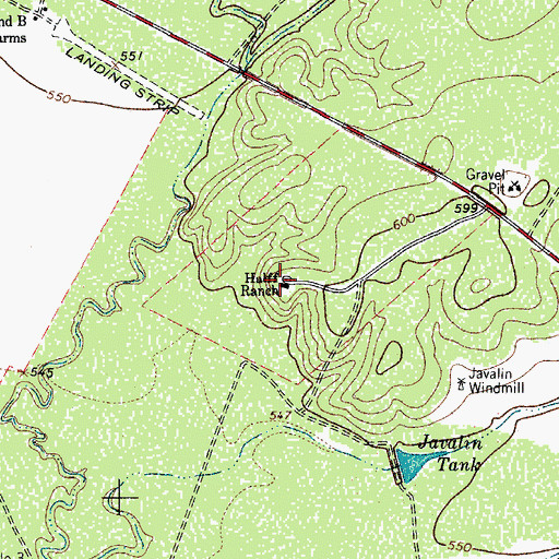Topographic Map of Halff Ranch, TX