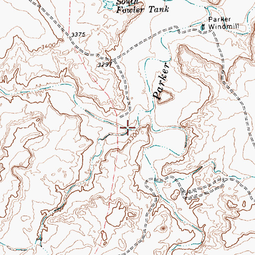 Topographic Map of Halfway Creek, TX
