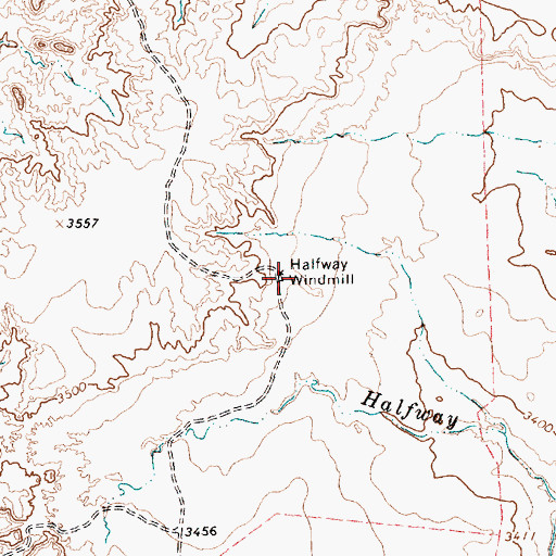 Topographic Map of Halfway Windmill, TX