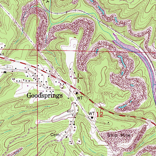 Topographic Map of Dalton Mine, AL