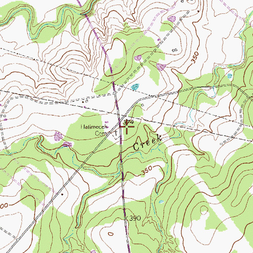 Topographic Map of Halimecek Cemetery, TX