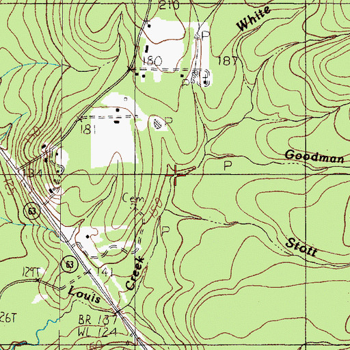 Topographic Map of Hall Cemetery, TX