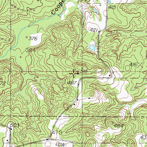Topographic Map of Hall Springs Church, TX