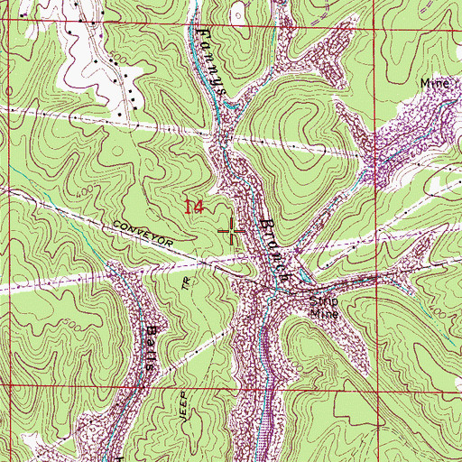 Topographic Map of Drifton Mine, AL