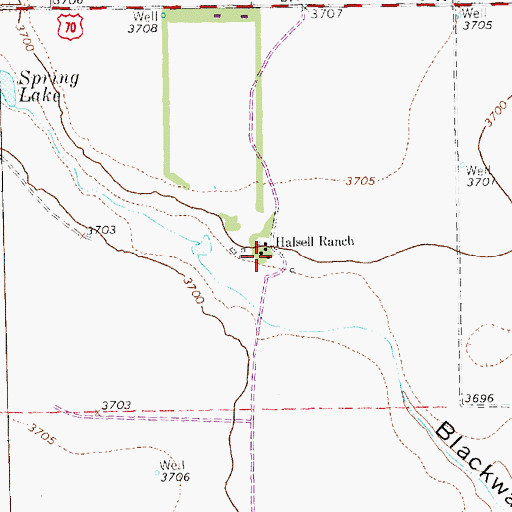 Topographic Map of Halsell Ranch, TX
