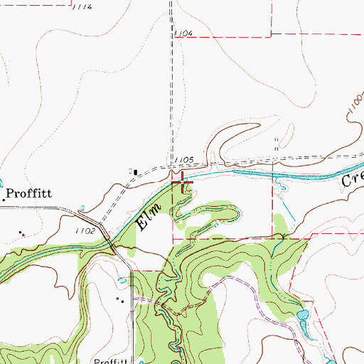 Topographic Map of Hamby Branch, TX
