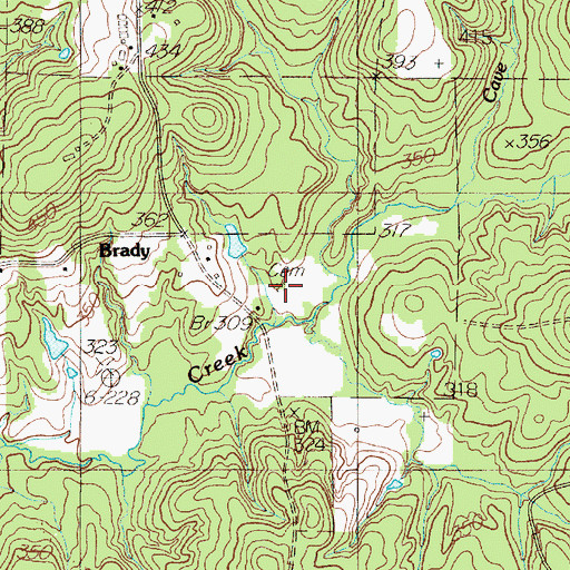 Topographic Map of Hamilton Cemetery, TX