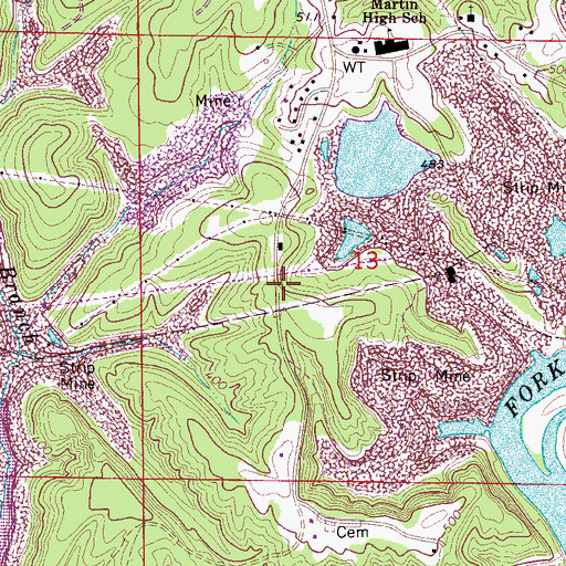 Topographic Map of Colta Mine, AL