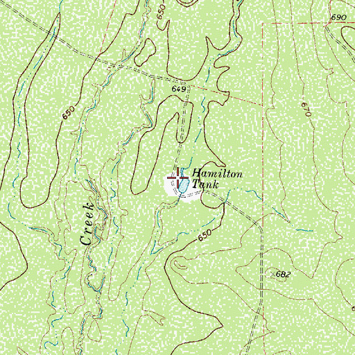 Topographic Map of Hamilton Tank, TX
