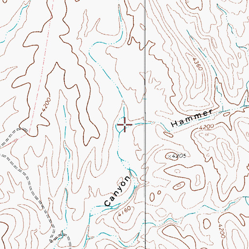 Topographic Map of Hammer Handle Canyon, TX