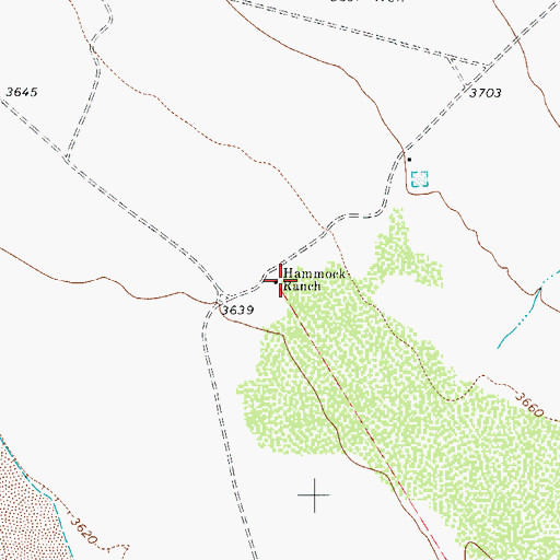 Topographic Map of Hammock Ranch, TX