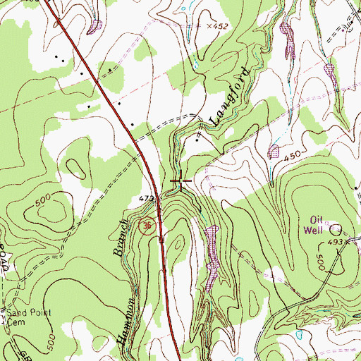 Topographic Map of Hammond Branch, TX