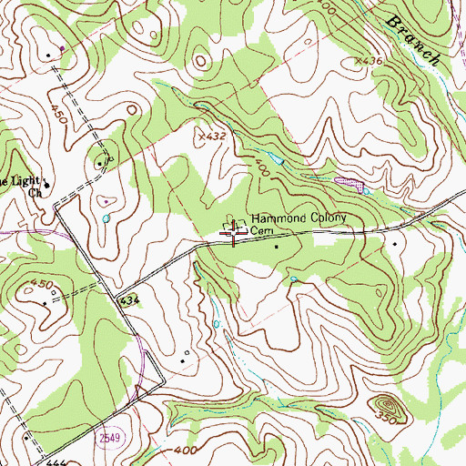 Topographic Map of Hammond Colony Cemetery, TX