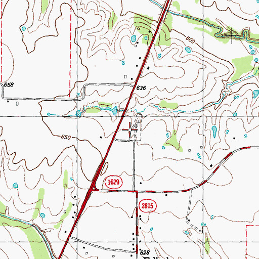 Topographic Map of Hampton Cemetery, TX
