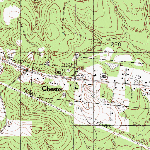 Topographic Map of Hampton Church, TX