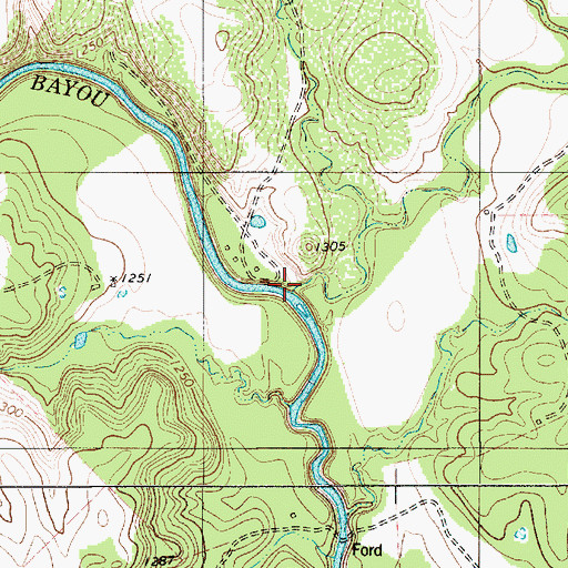 Topographic Map of Hampton Creek, TX