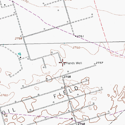 Topographic Map of Hands Well, TX