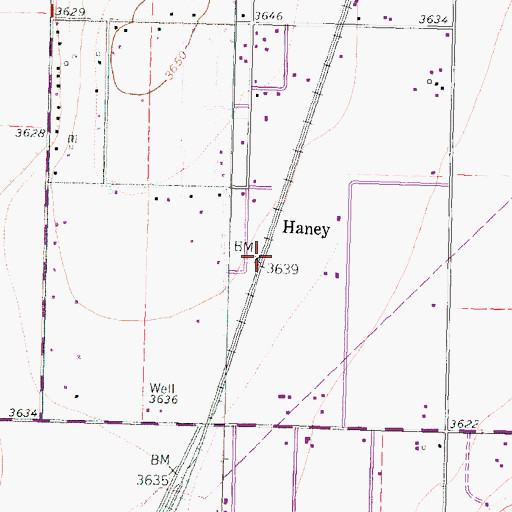 Topographic Map of Haney, TX