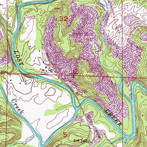 Topographic Map of Busby Mine, AL