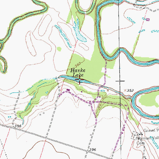 Topographic Map of Hanke Lake, TX