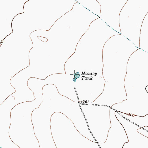 Topographic Map of Hanley Tank, TX