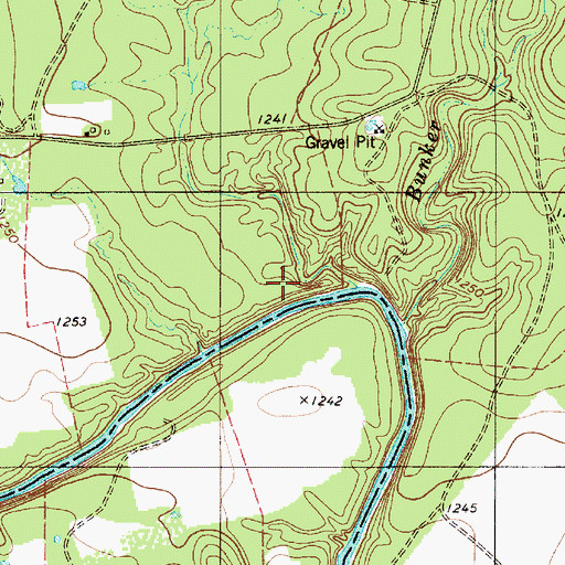 Topographic Map of Hanna Valley, TX